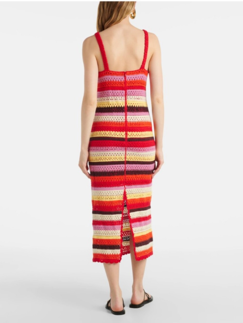 Farm Rio Flower Colorful Crochet Midi Dress - Picture 3 of 15